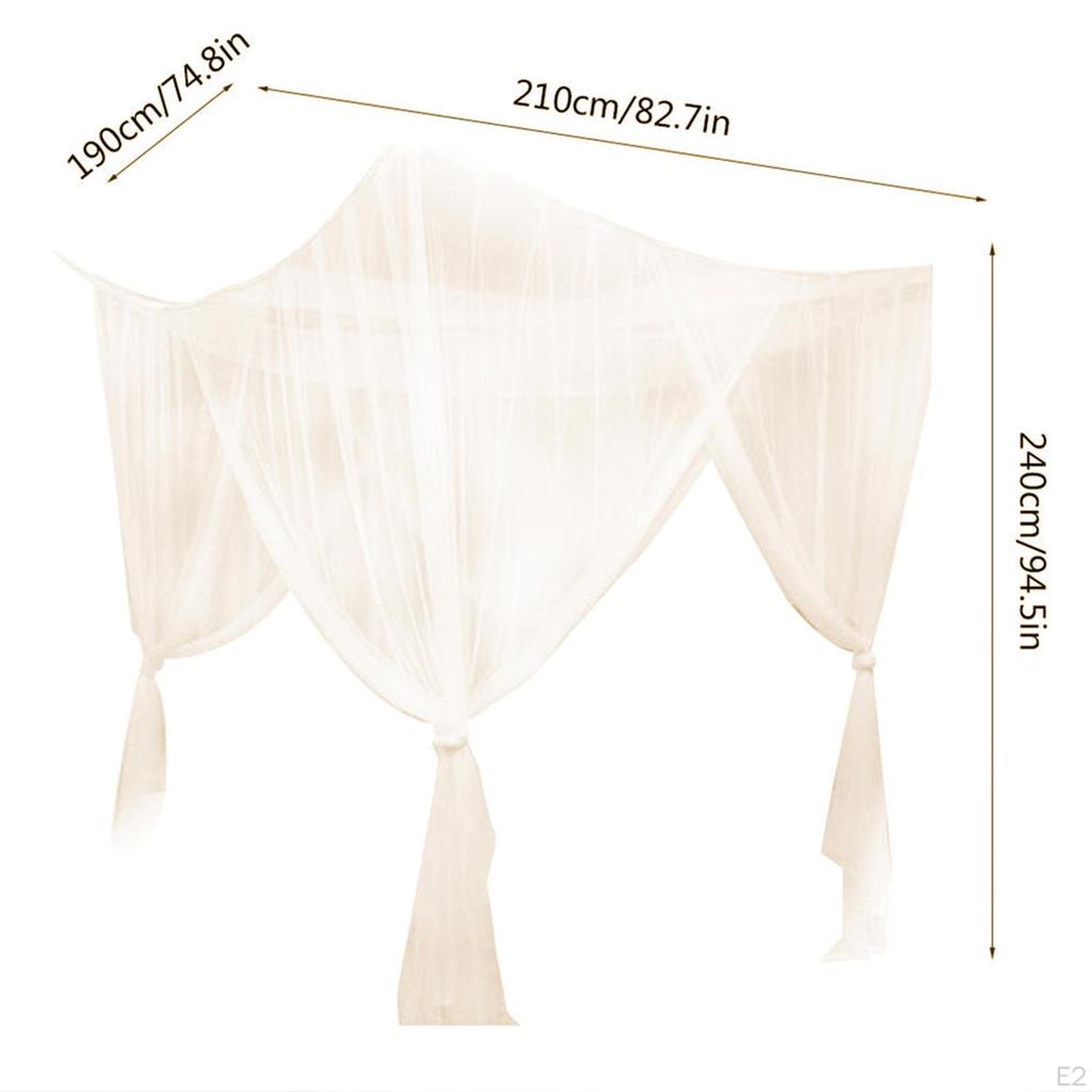 4 Canopy Bed Curtain Bedding Drape Cover Cozy Bedroom Netting for Girls