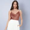 Women's Japanese Satin Vest Sling Spring Pile Pile Collar Sexy Bottom Swinging Collar Short Top
