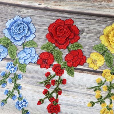 Charm DIY Embroidery Clothing Accessories Polyester Sewing Patch High Quality Fashion 1PC Clothes Patches Popular Flower Applique