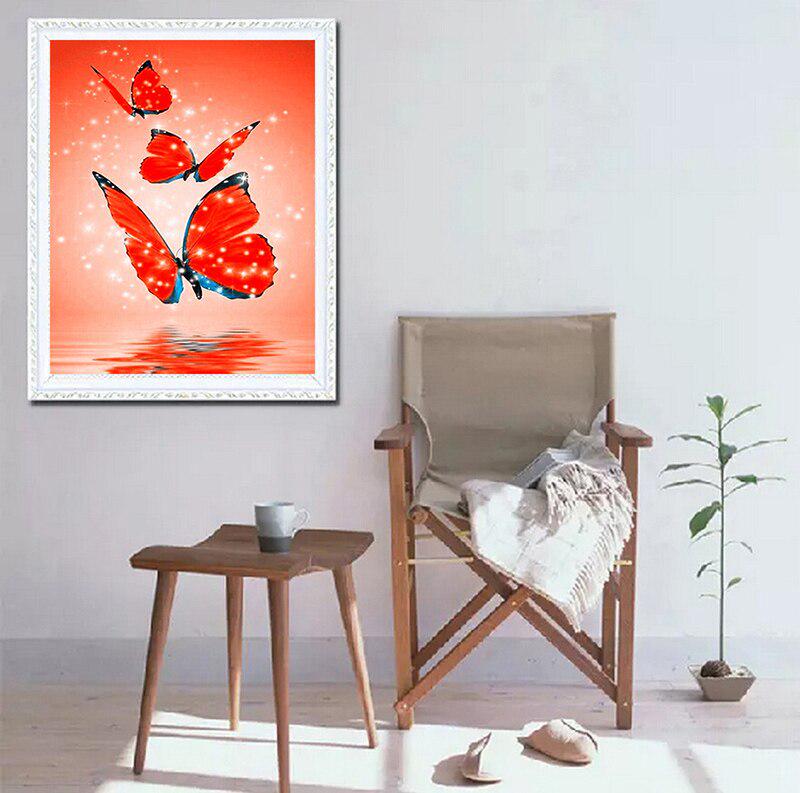 Diamant-Malerei, Kreuzstich, Tier, 5D-Diamant-Stickerei, roter Schmetterling, DIY, volle Runde, Diamant-Mosaik, Handarbeiten