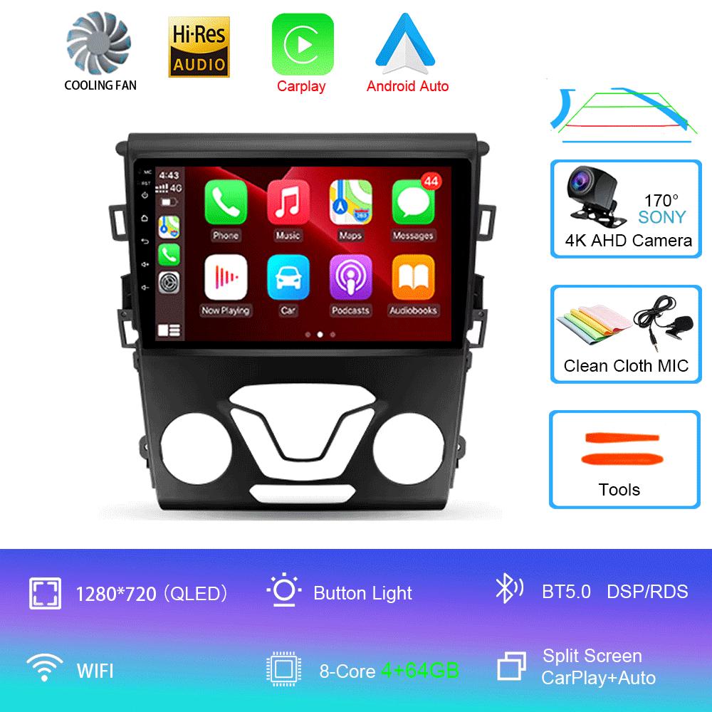 Car Radio Android 14 Carplay Auto 4G WIFI GPS For Ford Mondeo 5 Fusion 2012-2019 Multimedia Player Video Stereo Head Unit 2din