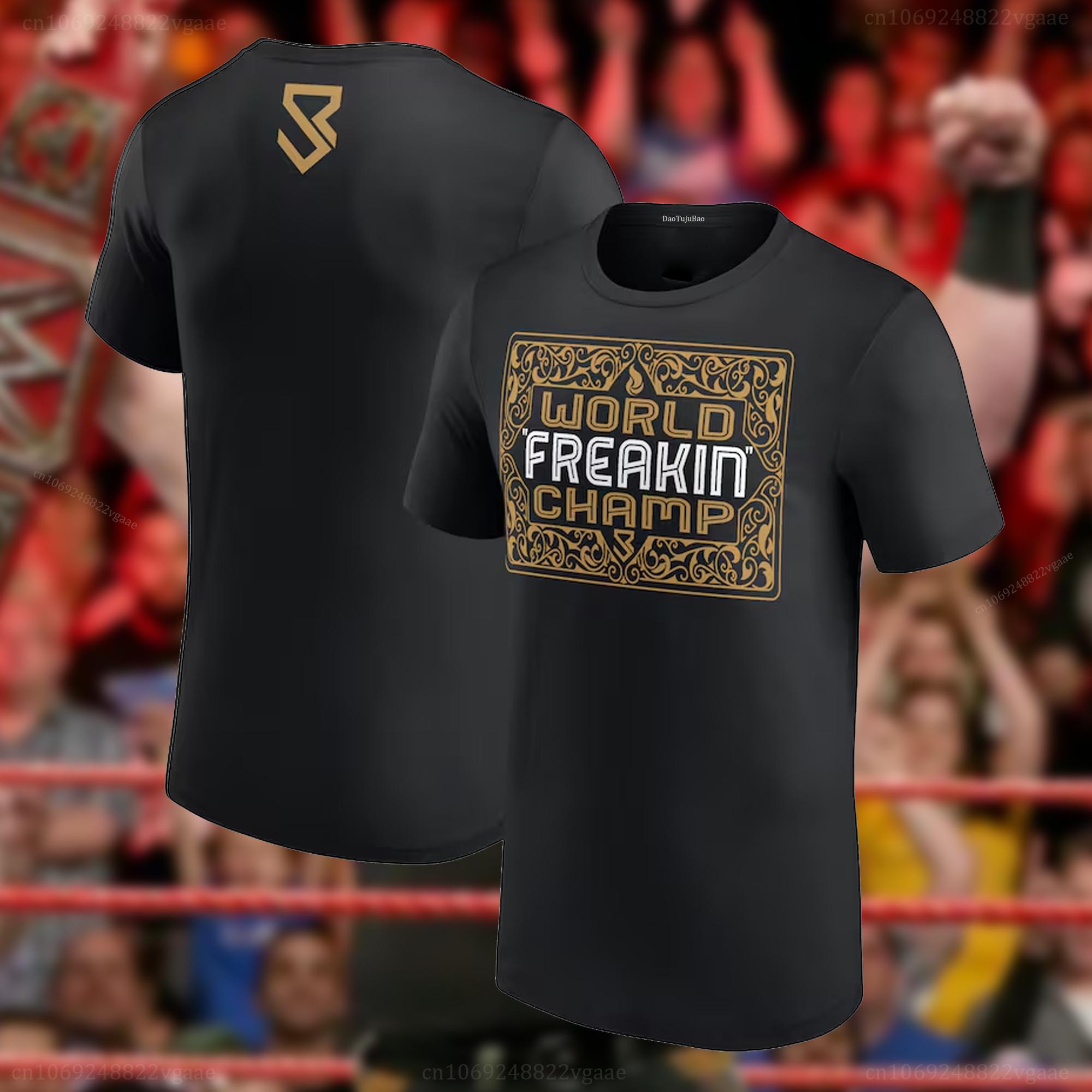 

2025 Літня футболка Seth Freakin Rollins Футболка для рестлінгу Вінтажна бавовняна Чемпіон з боксу Бавовняний одяг для тренувань Топи M