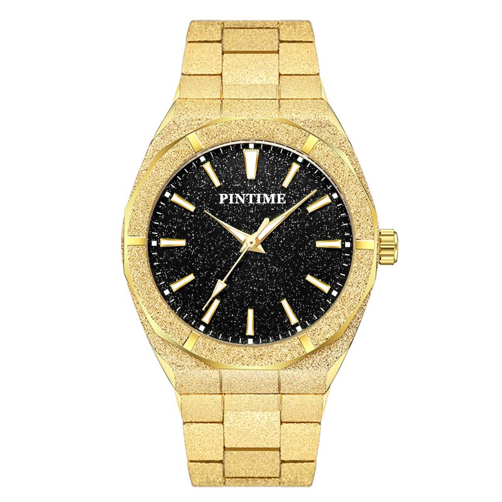 1pc Men's Quartz Watch - Diamond Abrasive Polished Starry Sky Surface Quartz Watch, Quartz Movement, A Perfect Christmas Gift, T