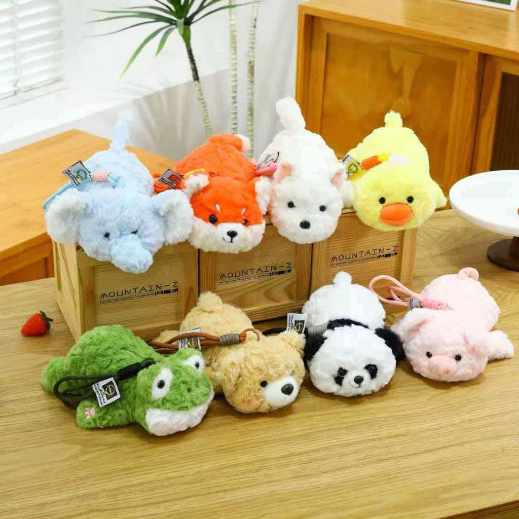 Plush Fox Keychain With Cord Cute Animal Pendant For Kids And Adults