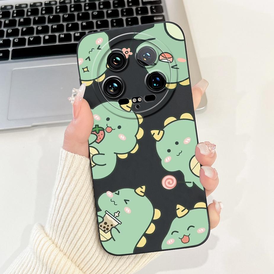 For Xiaomi 14 Ultra Case Cute Dinosaur Cartoon Cover Shockproof Phone Case For Xiaomi Mi 13 Ultra 13Ultra 14Ultra Soft TPU Shell