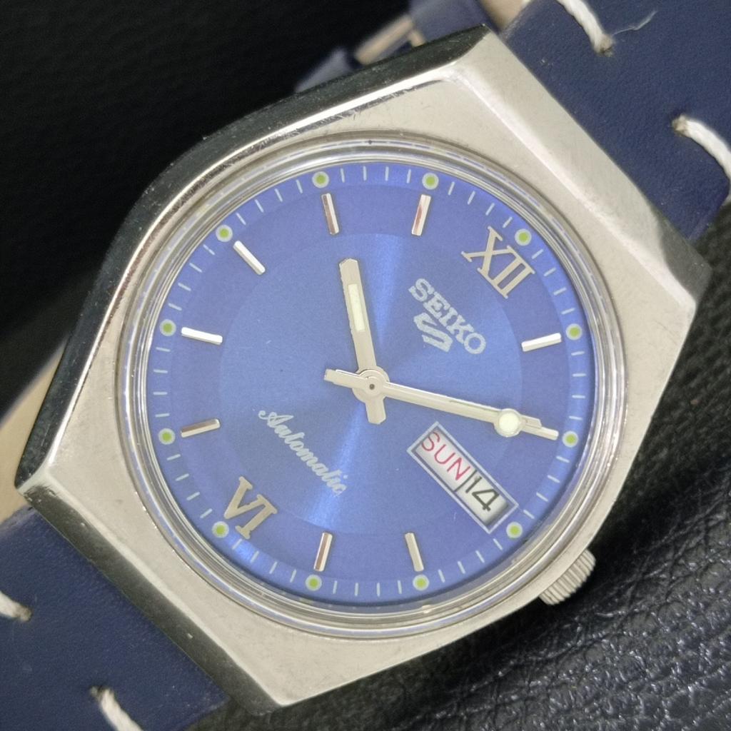 VINTAGE SEIKO 5 AUTOMATIC 6309A JAPAN MENS BLUE COLOR DIAL WATCH a500807-5 R154-a500807