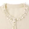 ELLE KIDS Girls' Wool Blend Hand-Embroidered Lace Cardigan