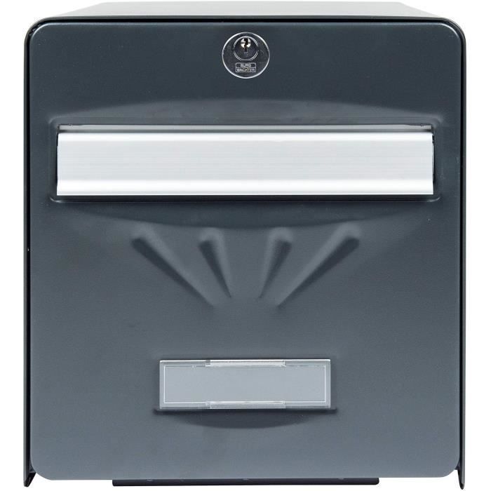 BURG WACHTER Galvanized Steel Balneaire Mailbox - Glazed Rear Door - Anthracite Grey
