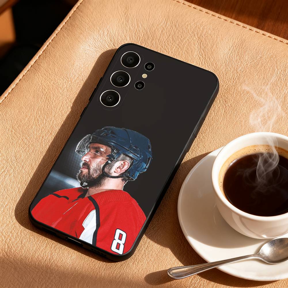 H-Hockey P-Player A-Alex Ovechkin Phone Case For Samsung S25,24,23,22,30,21,10,9,Ultra,Plus,Lite,FE Soft Black Case Samsung S225G