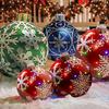 Big Outdoor Christmas Inflatable Decorated Ball 60cm PVC Giant Big Large Balls Xmas Tree Decorations Ball Without Light Ornament