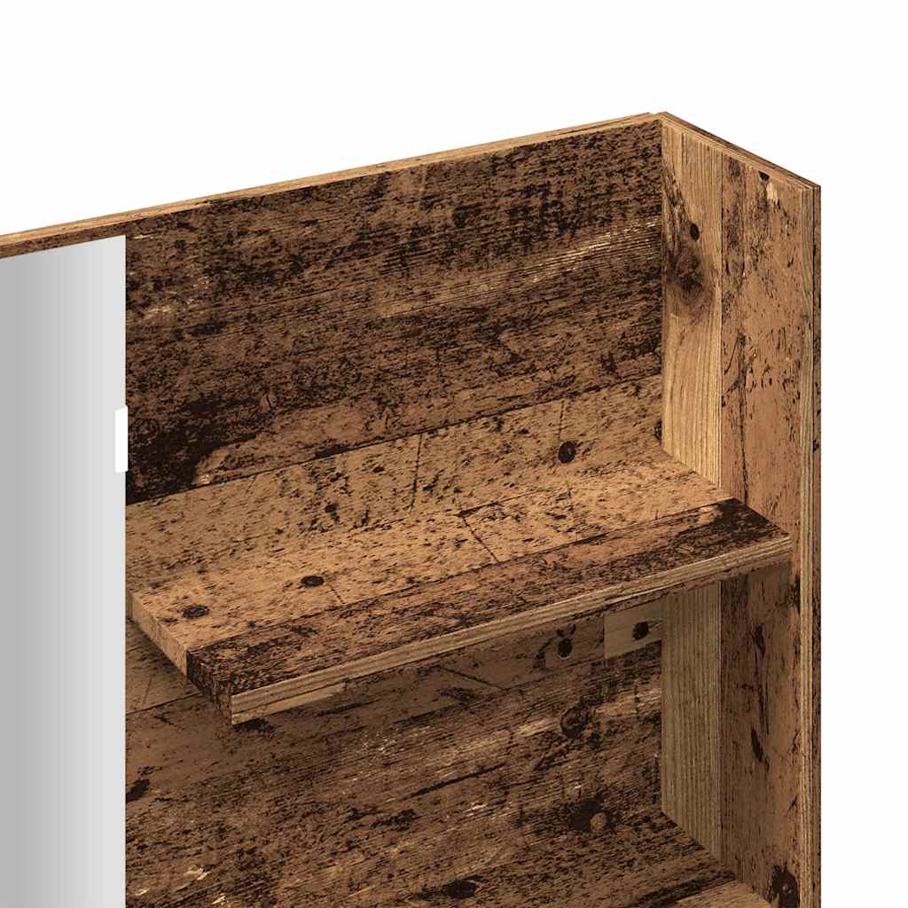 Makeup Table with Mirror Vintage Wood Effect 74.5 x 40 x 141 cm