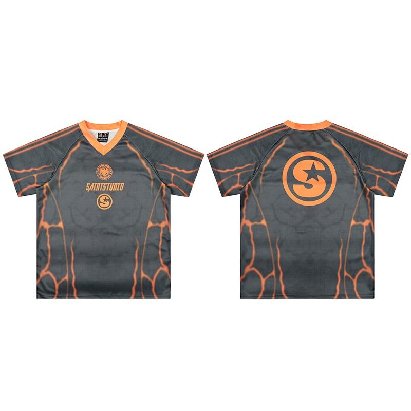 Saint Baseball Jerseys T-shirt Short Sleeve Printed 88 Summer Men's Women's Street Trend Mesh Breathable Top Tee Shirts