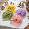 European & American Baby Ribbed Bow Hat - Polyester Pullover Cap