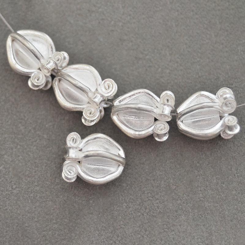 Retro Ethnic Thai Handmade Sterling Silver Bracelet Beads DIY Accessory