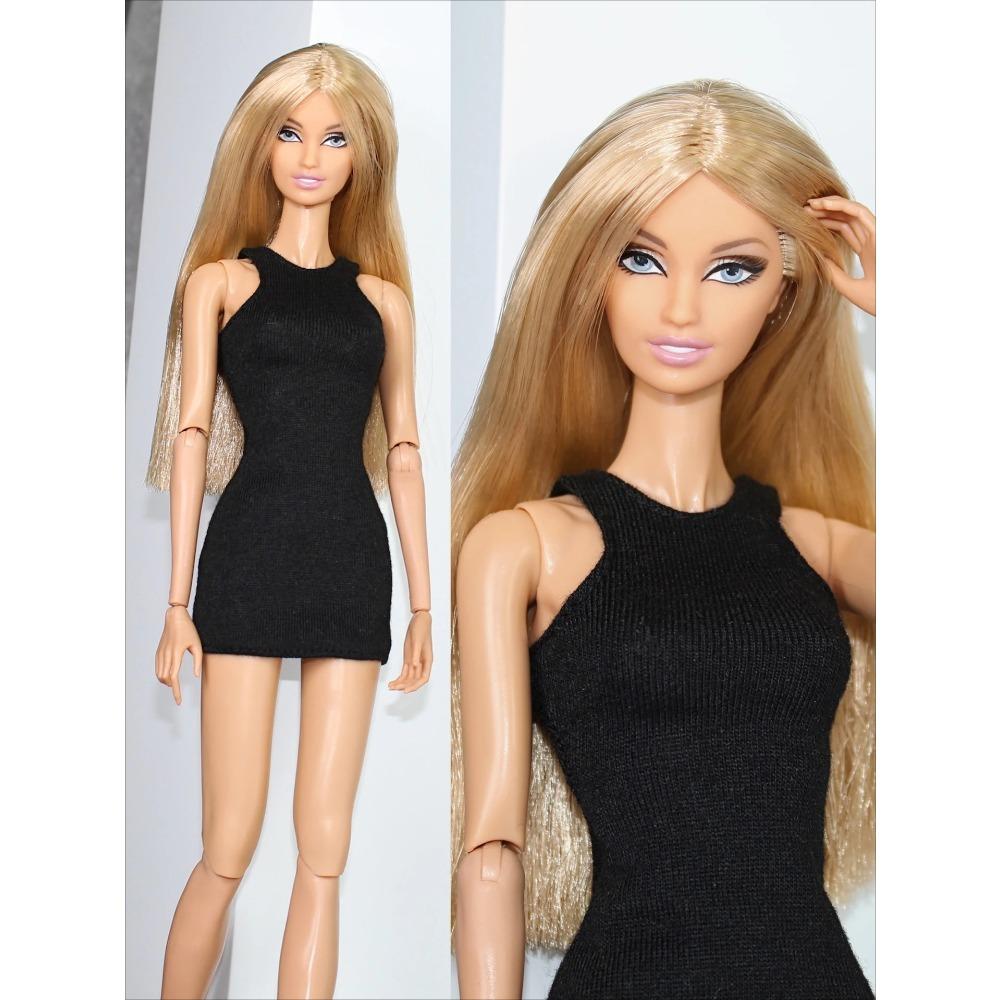 

30cm doll cloting set / pink plush long coat dress sweater pant fashion clothes outfit for 1/6 Xinyi FR ST OB BB Doll / xmas no doll no shoes