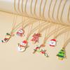 Claus Merry Christmas Clavicle Necklace Women Pendant Necklace Snowman Choker Christmas Necklace