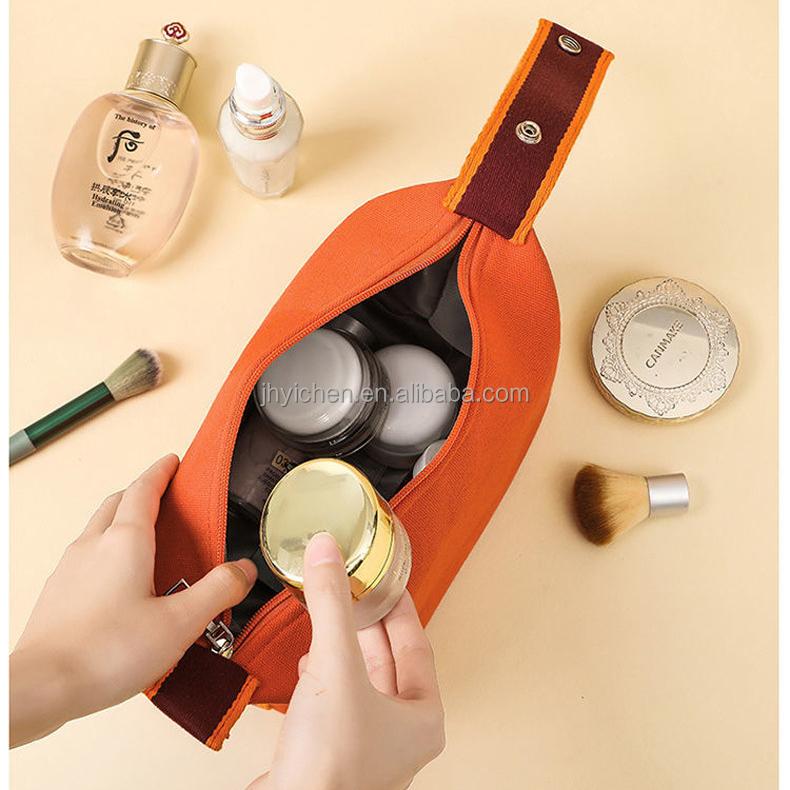 Large Capacity Makeup Bag Fashion Portable Travel Storage Cosmetic Cases Zipper Solid Color High-Value Handheld