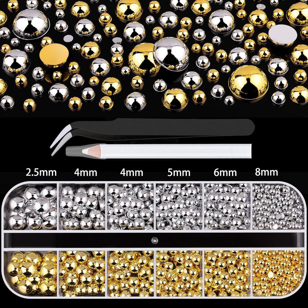 Flat Back Pearl & Rhinestone Face and Nail Art Stickers