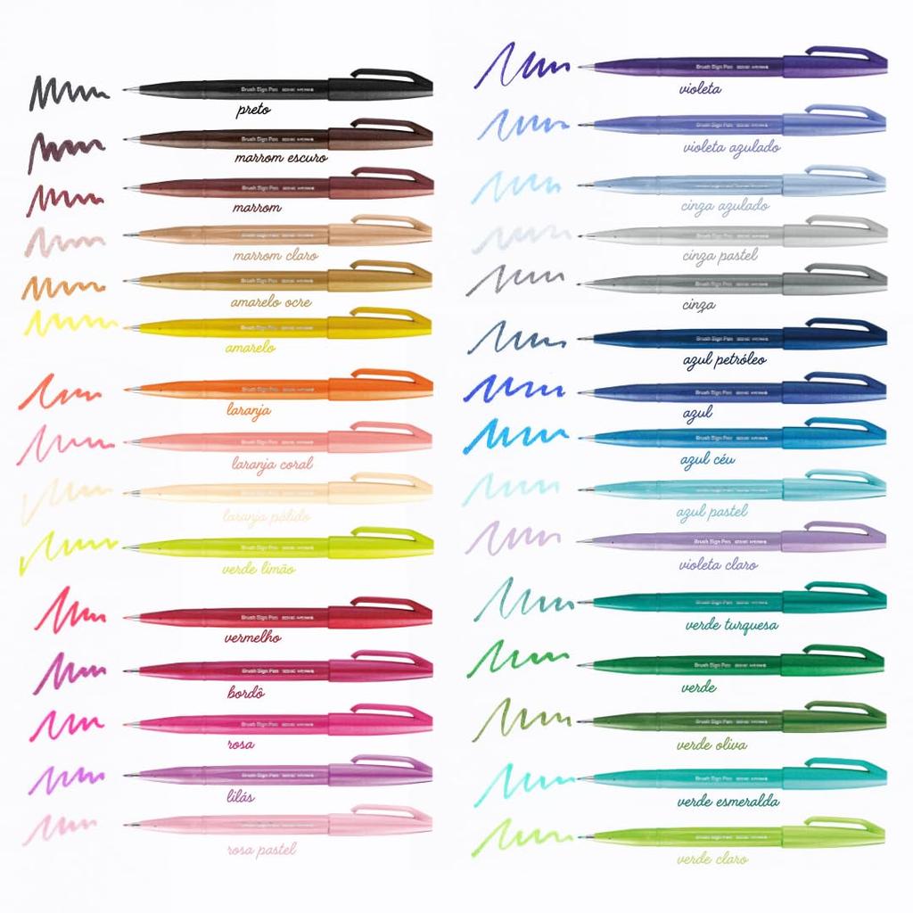 Pentel Brush Touch Sign Gray Pen, Blue, SES15C-S3