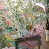 Rose Flower Abstrakt Tyll Gardiner for Stue Print Ren Voile Gardin Soverom Vindu Screening Gardiner Persienner Hjemmeinnredning