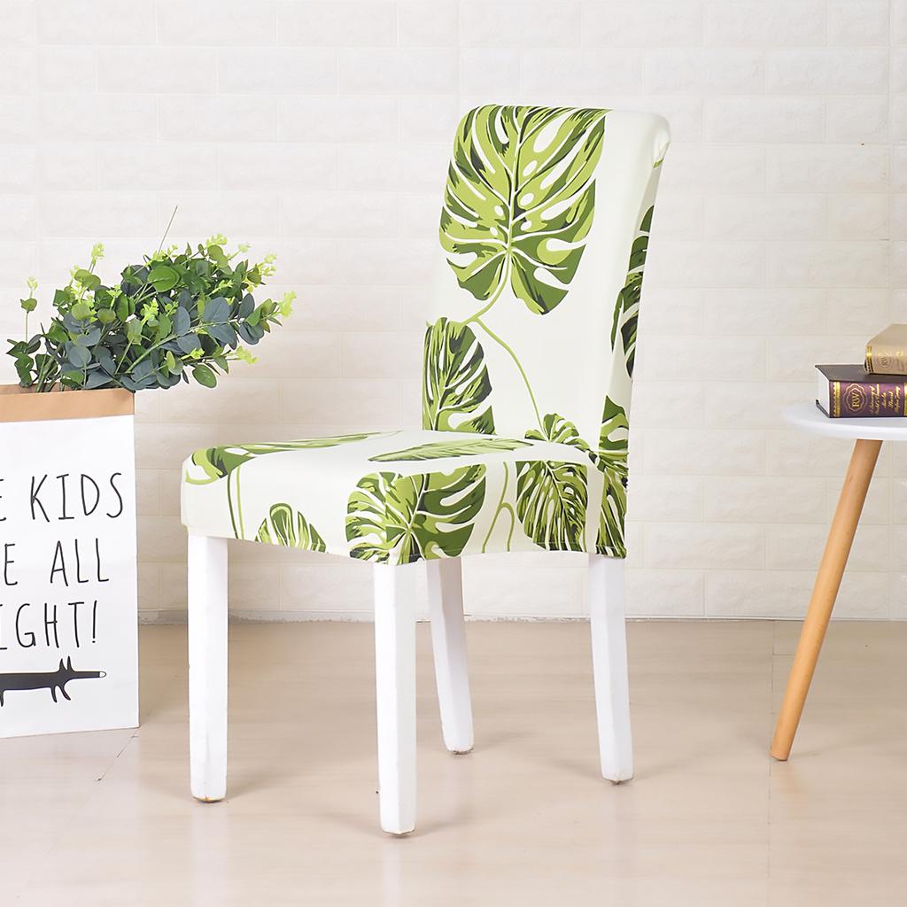 Chair Cover With A Green Leaf Pattern