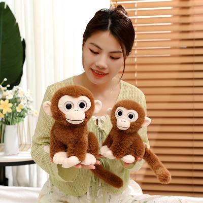 Cute Simulation Big-eyed Little Monkey Doll Plush Toy Monkey Doll Children Soothing Rag Doll Birthday Gift