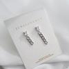 jewelCOUNTY Unbalanced Chain & Crystal Earrings