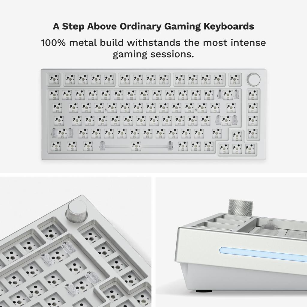 Teclado Mecânico para Jogos Glorious GMMK PRO Branco Barebones 75% (83 chaves)
