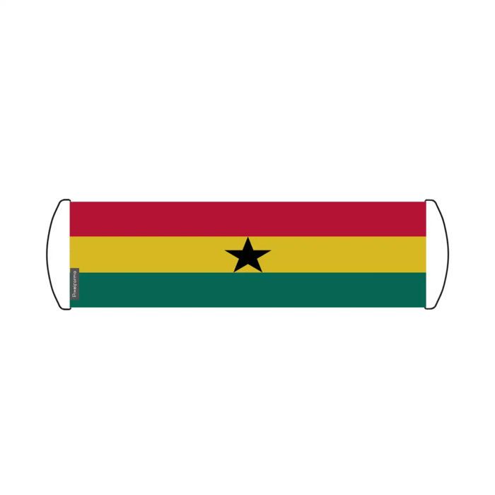 Drapeau - Ghana - 24 X 70 Cm - Polyester - Imperméable - Recto/verso
