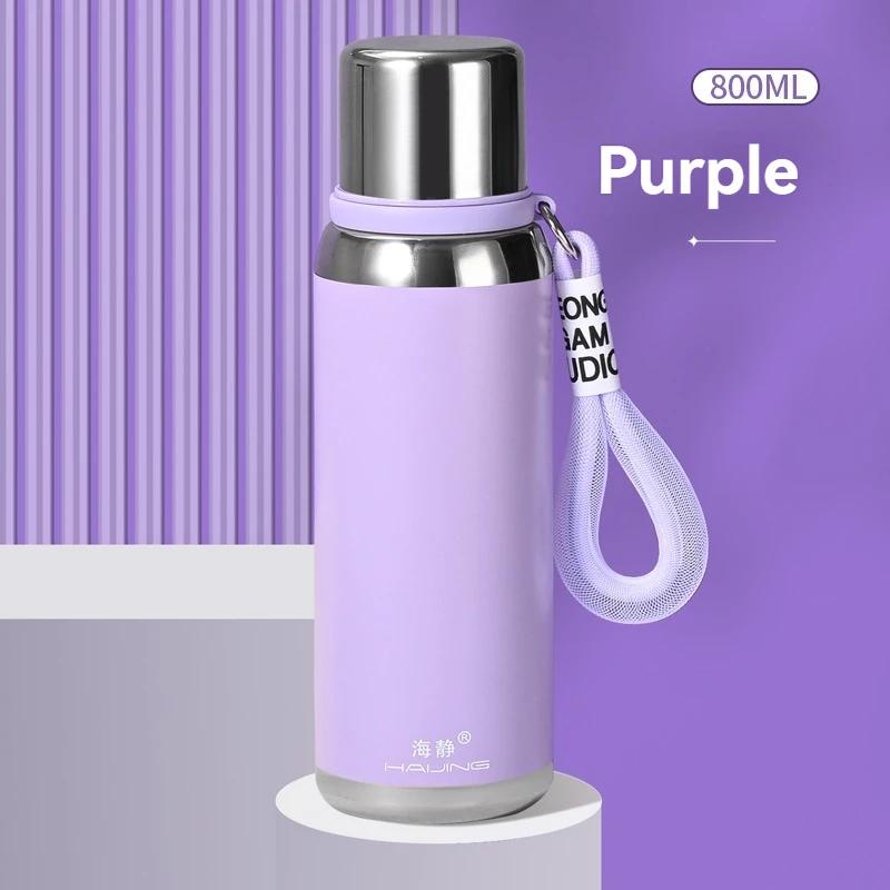 Tazza Termica da 800ML Tazza Sottovuoto Bottiglia per Caffè regali Acciaio Inossidabile A Prova di Perdite Portatile da Esterno Laccetto Tazza da Acqua progettata 316L