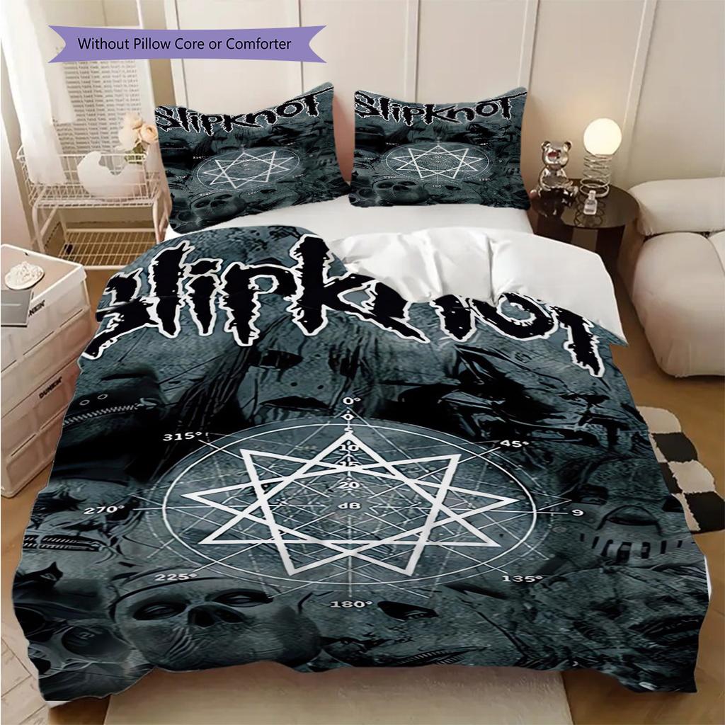 Metal Bands Dark Artistry Bedding (1 * duvet cover + 2 * pillowcase, without core) 2D Flat Bedding set Duvet cover and pillowcase Soft and comfortable