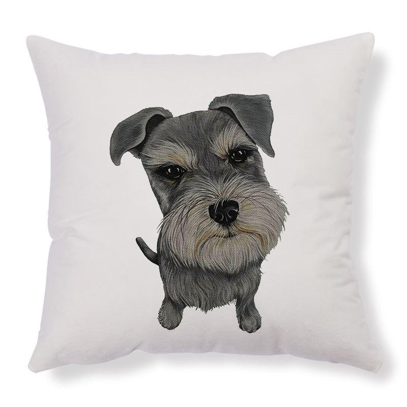 Cute Dog Pattern Cushion Cover Home Living Room Sofa Office Decoration Waist Throw Pillow 45x45cm