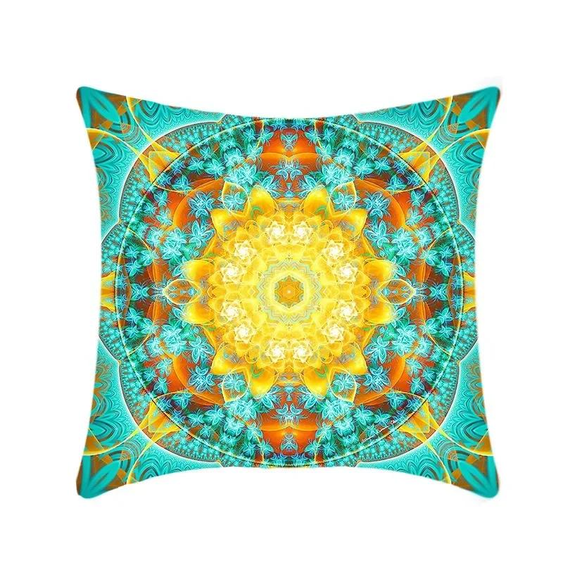Office Sofa Cushion Cover Mandala Array Printed Luxury Home Decor Cushion Cover