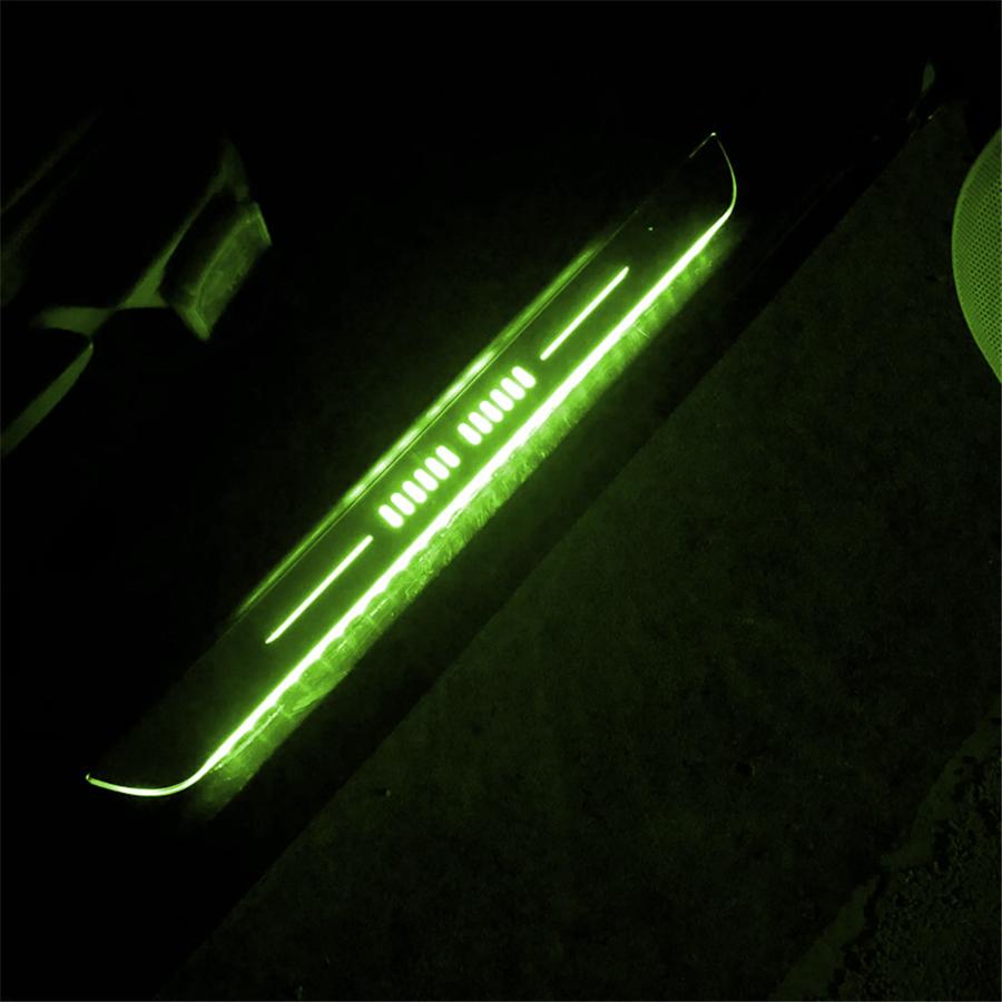 Pair LED RGB Flowing Car Front Door Pedal Light Sill Pathway Welcome Scuff Light