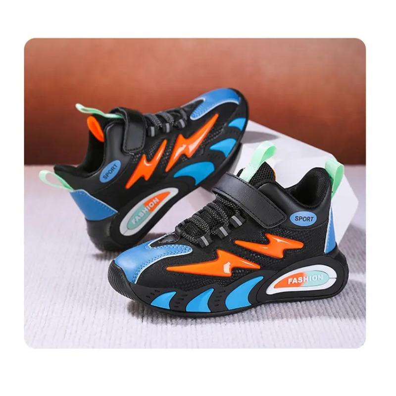 Kids High-top Sneakers Hook & Loop Non-slip Breathable Casual Sports Shoes for Boys