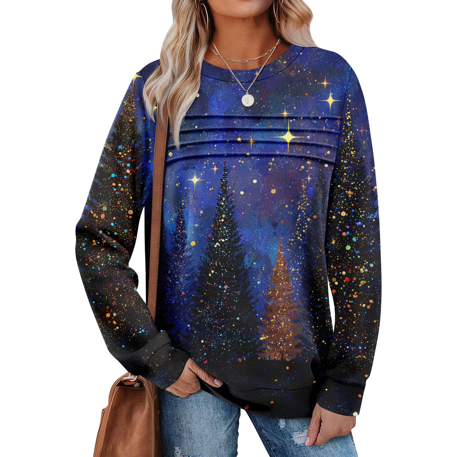 

Женский повседневный свитшот с длинным рукавом и круглым вырезом, приталенный плиссированный топ XL