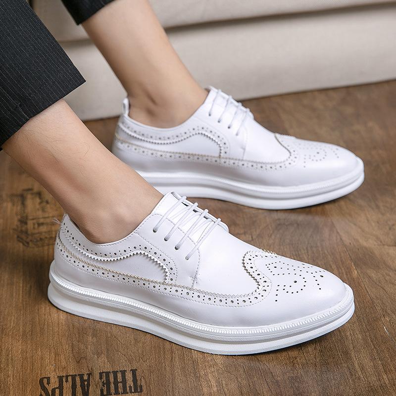 

Мужская обувь большого размера Кожаная обувь на платформе Брок модная в британском стиле повседневная кожаная обувь трендовая деловая обувь из кожи 44