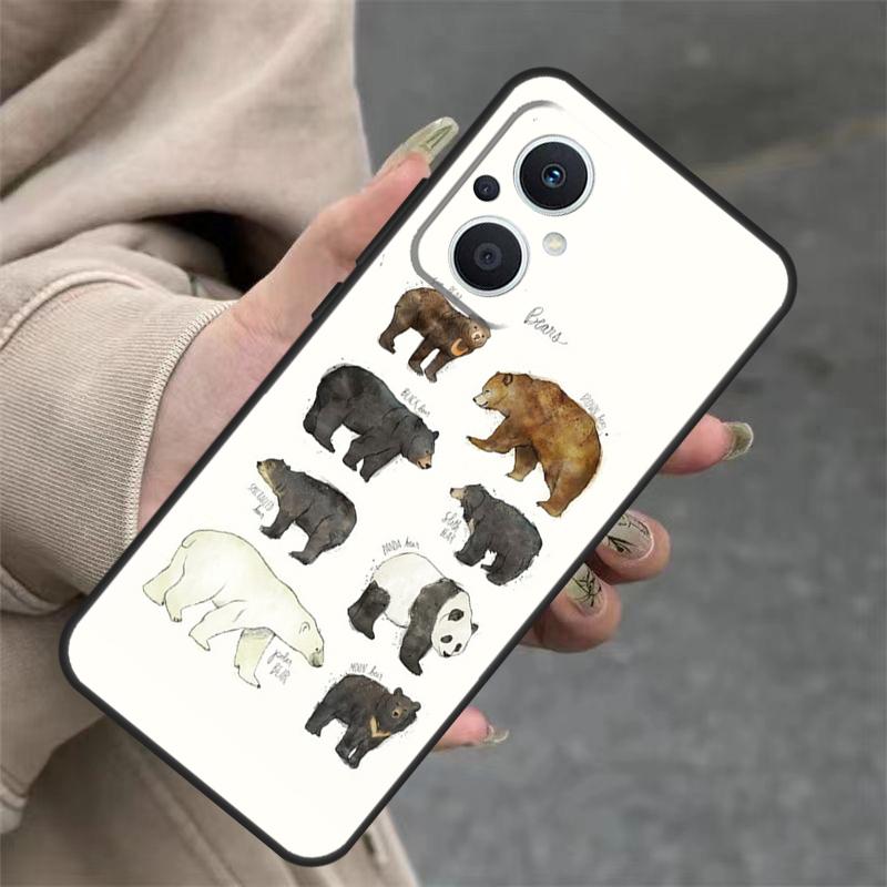 Grizzly Bear Case For OPPO Reno 14 10 11 12 13 Pro 11F 12F 13F 14F 7 8 Lite OPPO Find X9 X8 X5 Pro Cover