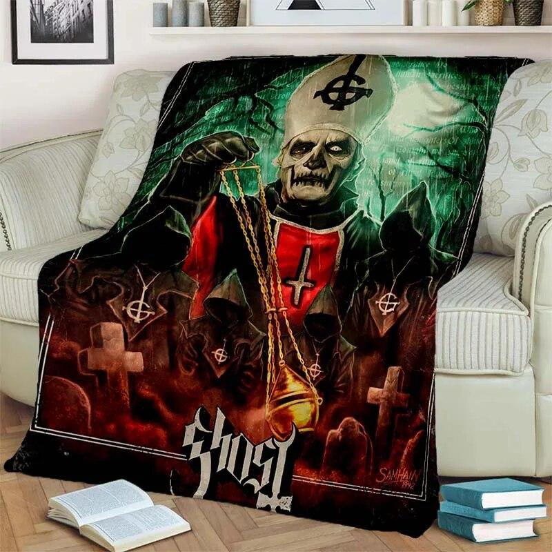 3D Ghost Band Cartoon Flannel Blanket Fashion Warm Lightweight Living Room Bedroom Sofa Bed For Picnic Blanket
