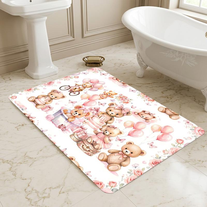 Teddy Bears Living Room Nonslip Area Rug Soft Carpet For Bedroom Game Playroom Sofa Office Home Decor Doormat Christmas Gift C929635