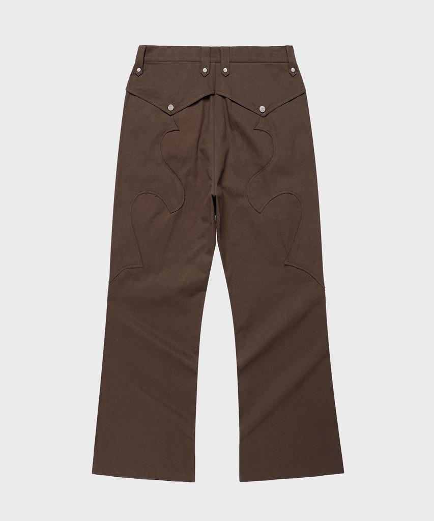 THEVINYLHOUSE Western Boots Cut Pants Brown