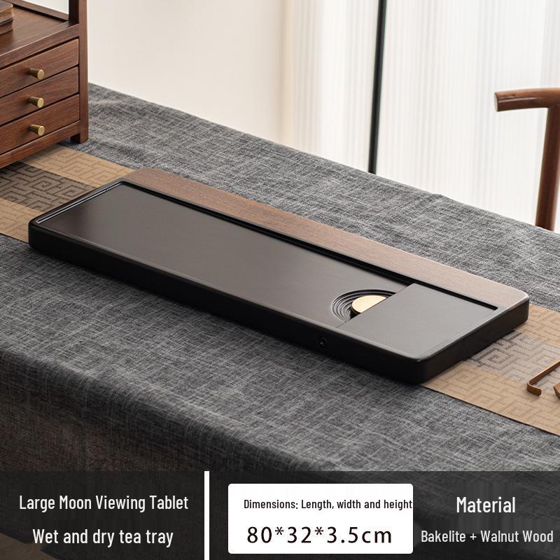 Walnut Wood Bakelite Tea Tray for Kung Fu Tea Set - Small and Large Options Available