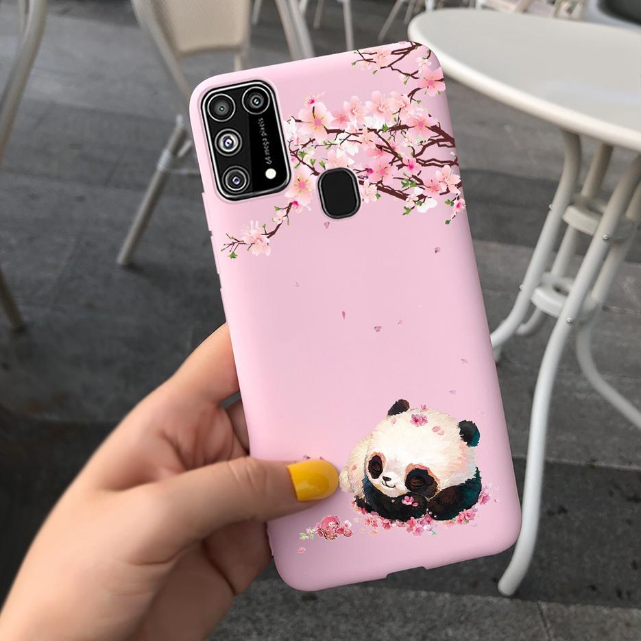 For Samsung Galaxy M31 Case SM-M315F Cute Bear Cartoon Painted Cover Phone Case For Samsung M31 M 31 GalaxyM31 Bumper Soft Funda
