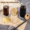 Silicone Glass Cup With Lid and Straw withProtective Sleeve Iced Coffee Glasses  Smoothie