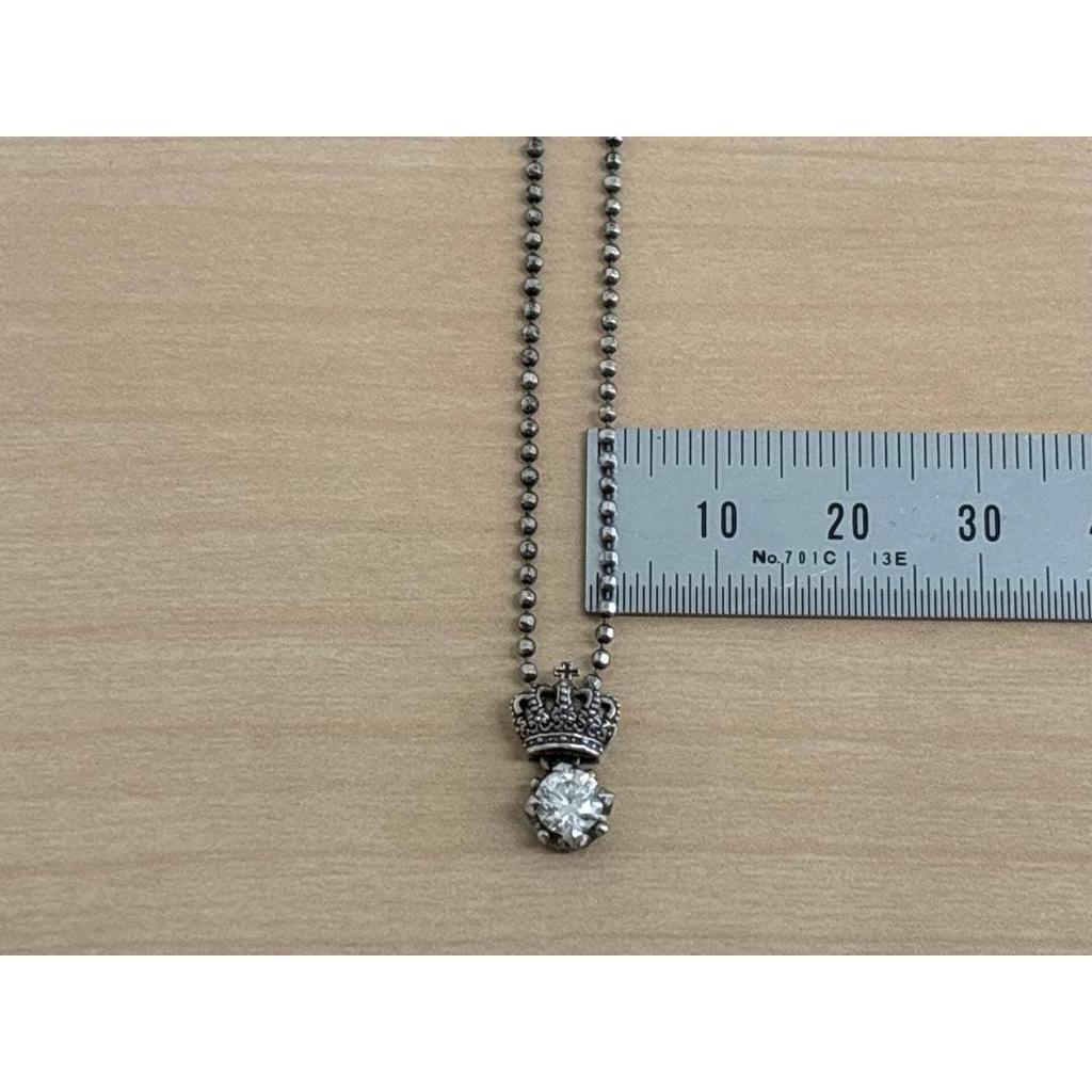 Used Justin Davis Crown Necklace Silver 925 Ball Chain
