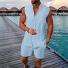 New Summer Men's Vest Casual Loose Sleeveless Shorts Set