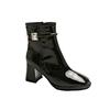 Fashion 2024 Hot Sale Shoes Female Side Zipper Women's Boots Fashion Metal Decoration Office and Career New Pointed Toe Ankle Boots