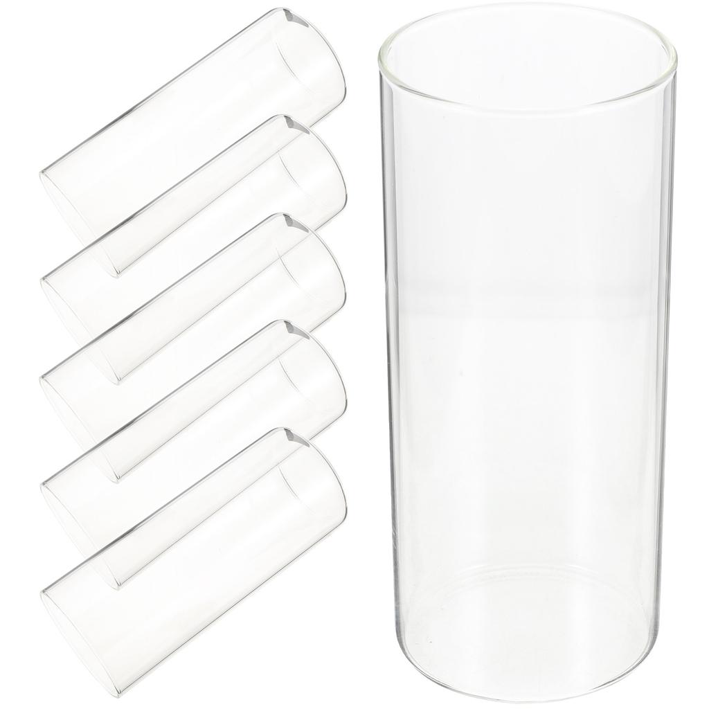 6Pcs Clear Glass Vase Set Cylinder Vases for Centerpieces Floating Holders Tall Glass Holder for Living Room