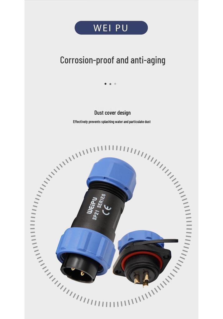 9-Pin SP21 Flange Socket, IP67 Waterproof Aviation Connector