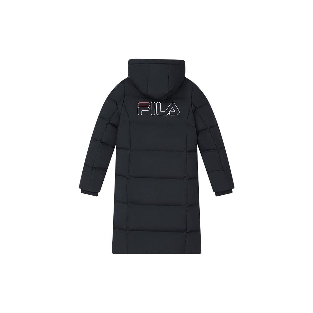 FILA Fw23 Fashion Casual Long Loose Hooded Down Jacket Women Outerwear Legendary-Blue F11W349924FNV